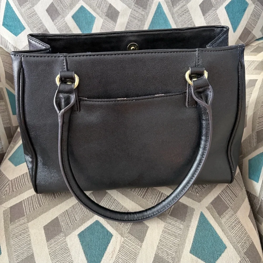 Anne Klein‎ Black Satchel with Gold Accents